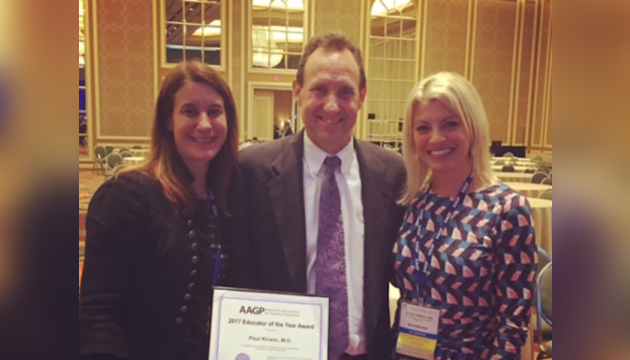 Kirwin Presented With Aagp Educator Of The Year Award Psychiatry